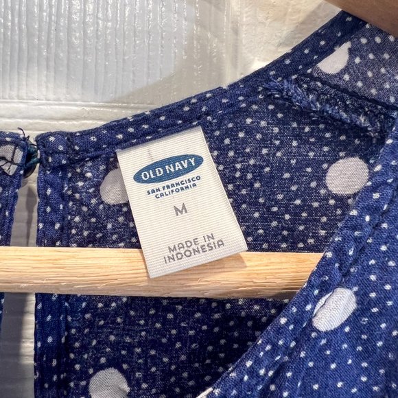 Old Navy Blue Polka Dot Swing Top for Women Size M - Picture 3 of 9